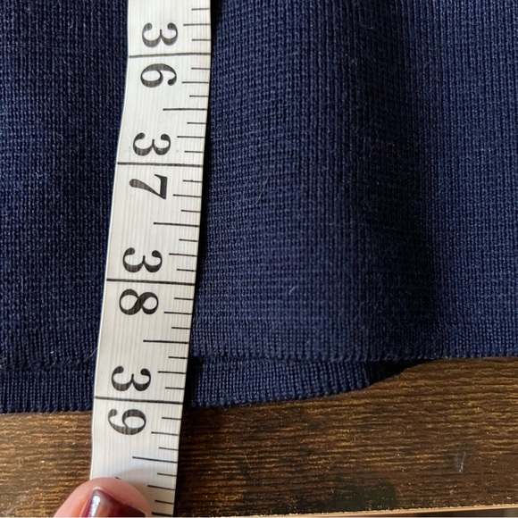 Luisa Spagnoli Grey Navy Sleeveless Pure Wool Dress Size 42 Italy Knee Length - Picture 4 of 11